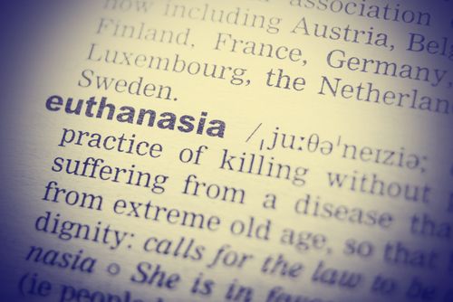 Euthanasia defined in the page of a dictionary