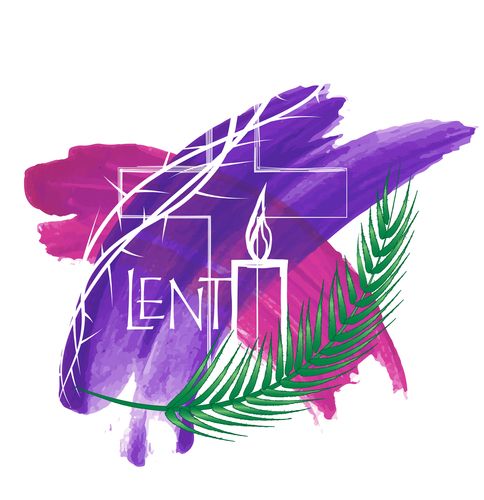 Lent Graphic with candle and leaf