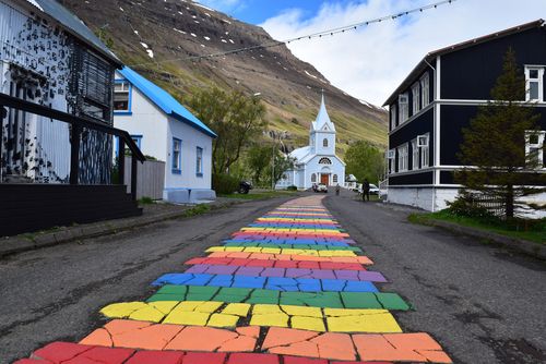 A Rainbow Road to a Church