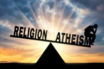 Atheism and religion balancing with a thinking person