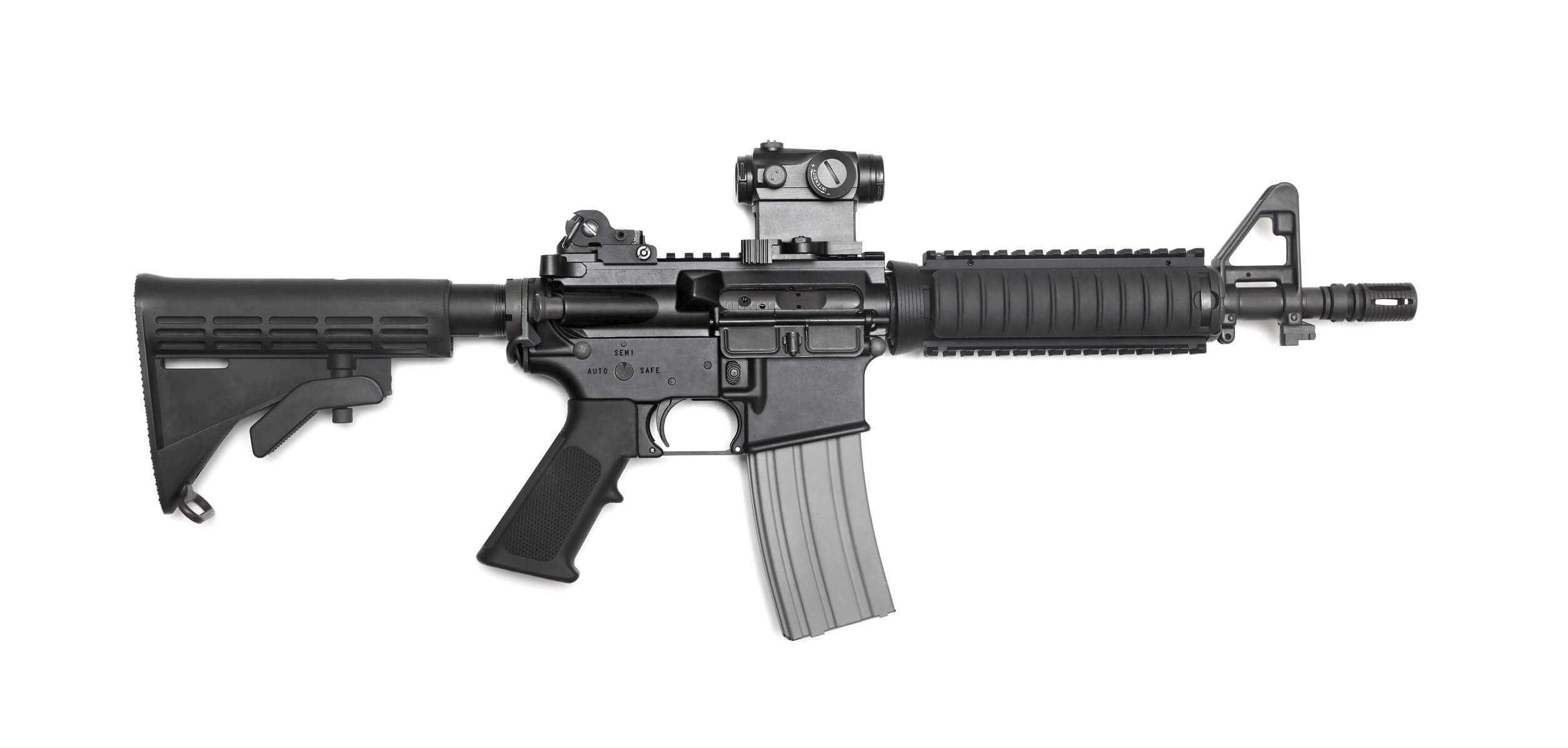 A tactical assault rifle which a reporter tried to purchase for a story.
