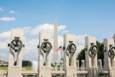 A World War II Memorial in Washington DC