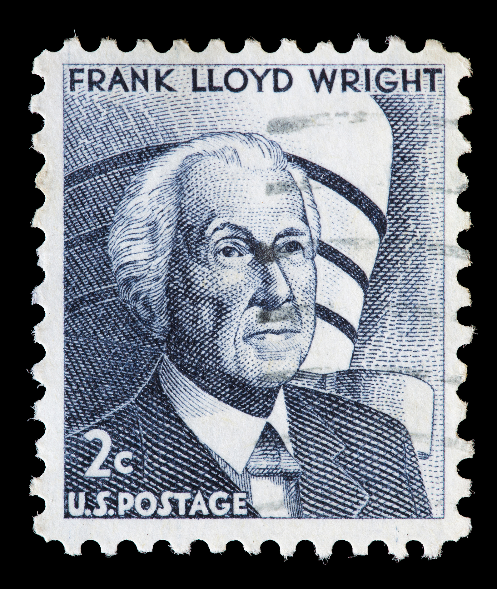 A stamp featuring Frank Lloyd Wright