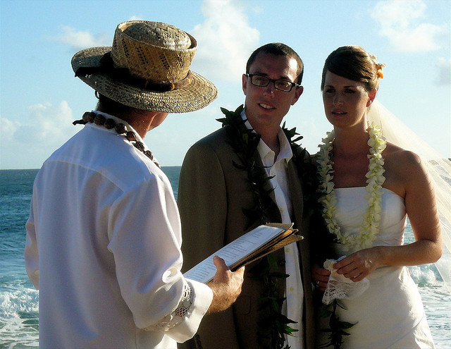 A friend, ordained online, adds a personal touch to a personal occasion. Photo courtesy of Dana Robinson.