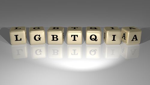 LGBTQIA Sexuality Spelled With Block Letters