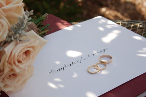 Certificate of Marriage With Wedding Rings