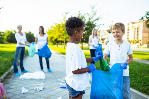 Children Volunteering in Community Service