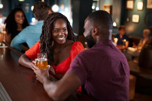 Couple Enjoying a Drink Together