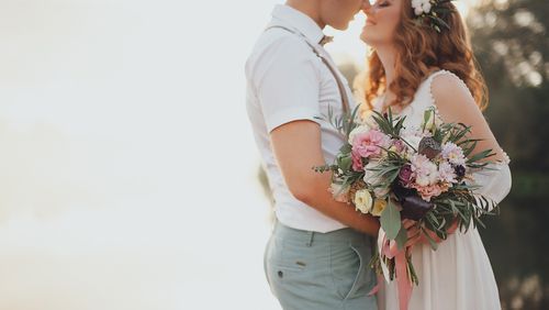 Couple in Casual Wedding Attire