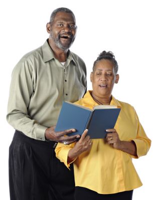 Couple Singing a Hymn