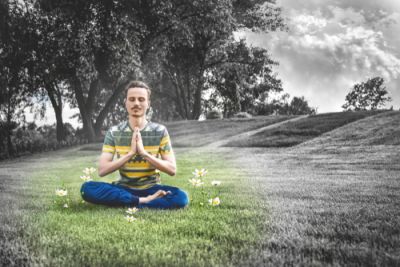 A man unaware of the darkness closing in on his meditation