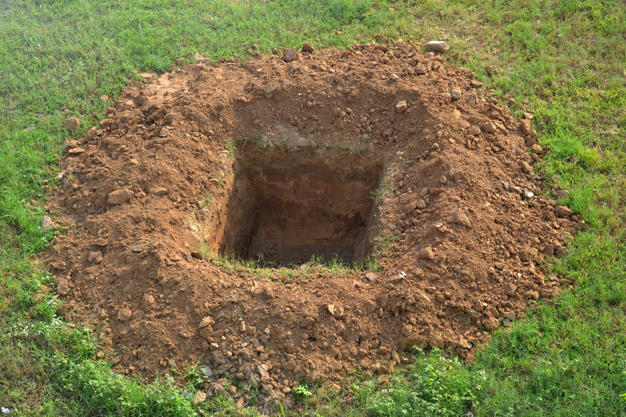 A grave for an eco-friendly funeral. 