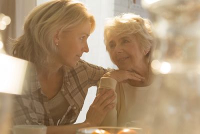 Elderly Woman and Her Caregiver