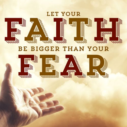 Faith Over Fear over a cloudy background