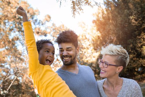 Family Celebrating Fall