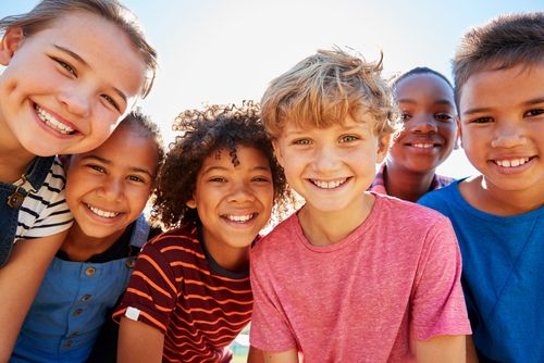 Group of Children looking into a camera