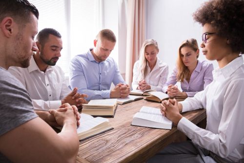 Group of People at Bible Study