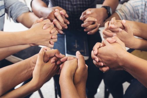 Group of People With Folded Hands