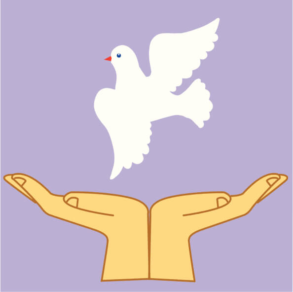 Hand releasing dove