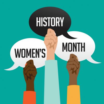 Hands Displaying Women's History Month