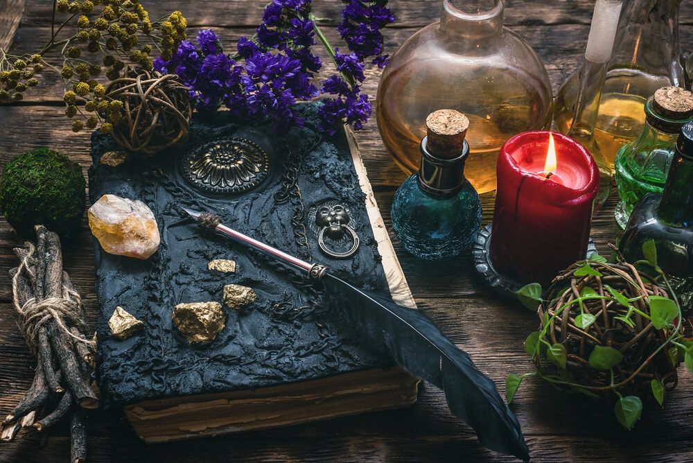Several implements used for witchcraft.