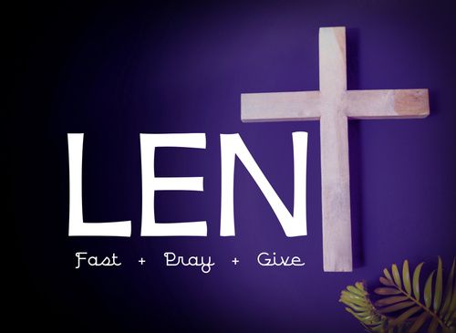 Lent spelled with a cross