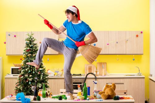 Man in a Santa Hat Dancing