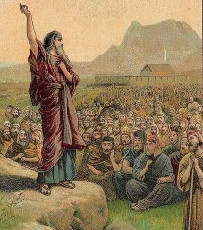 Biblical illustration of Moses addressing the Israelites, reflecting the warning about keeping promises in Numbers 32:23.