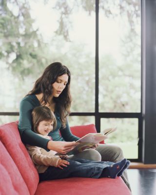 Mother and Daughter Reading Together