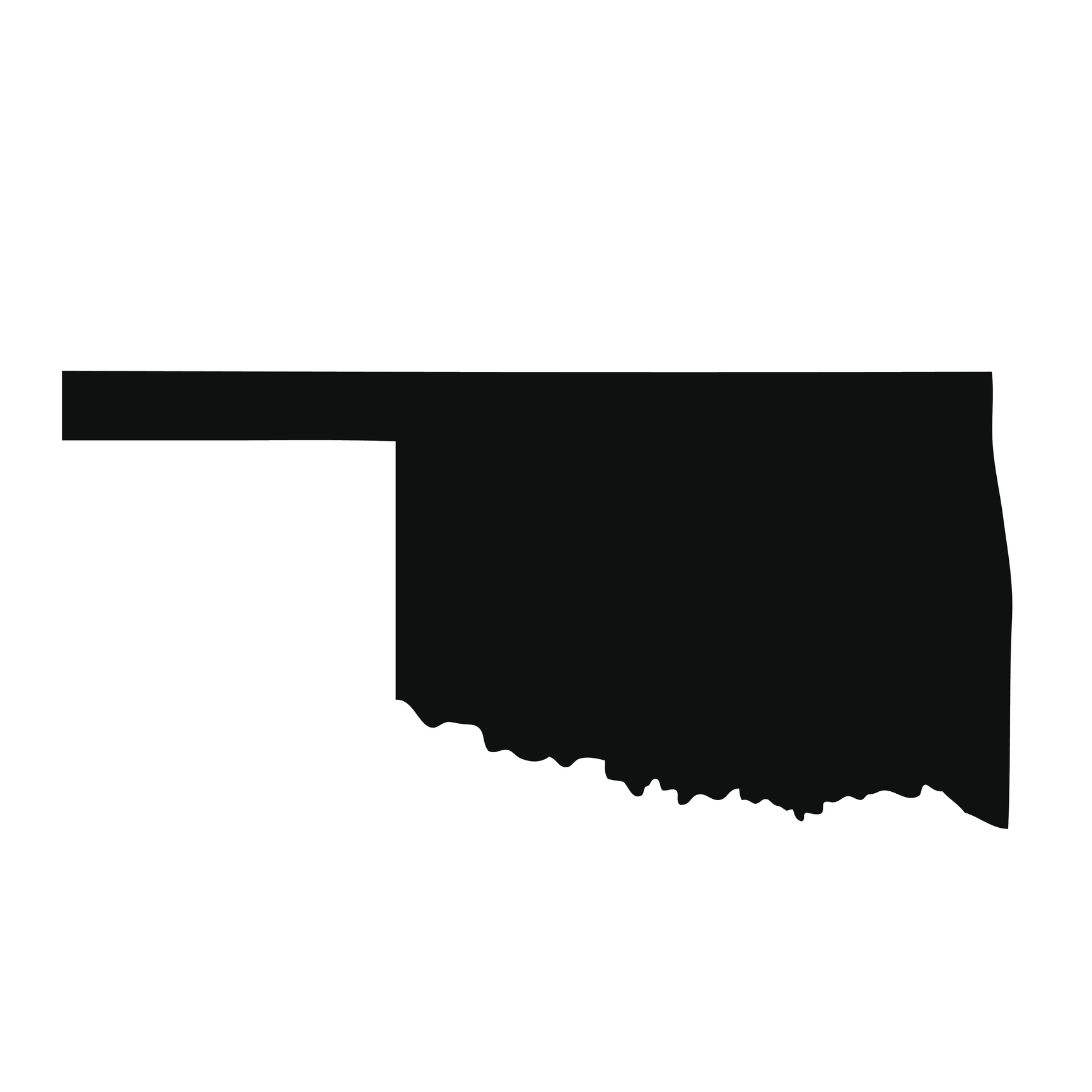 A silhouette of Oklahoma