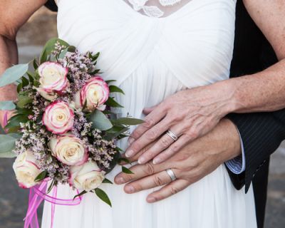 An older couple on their second wedding day