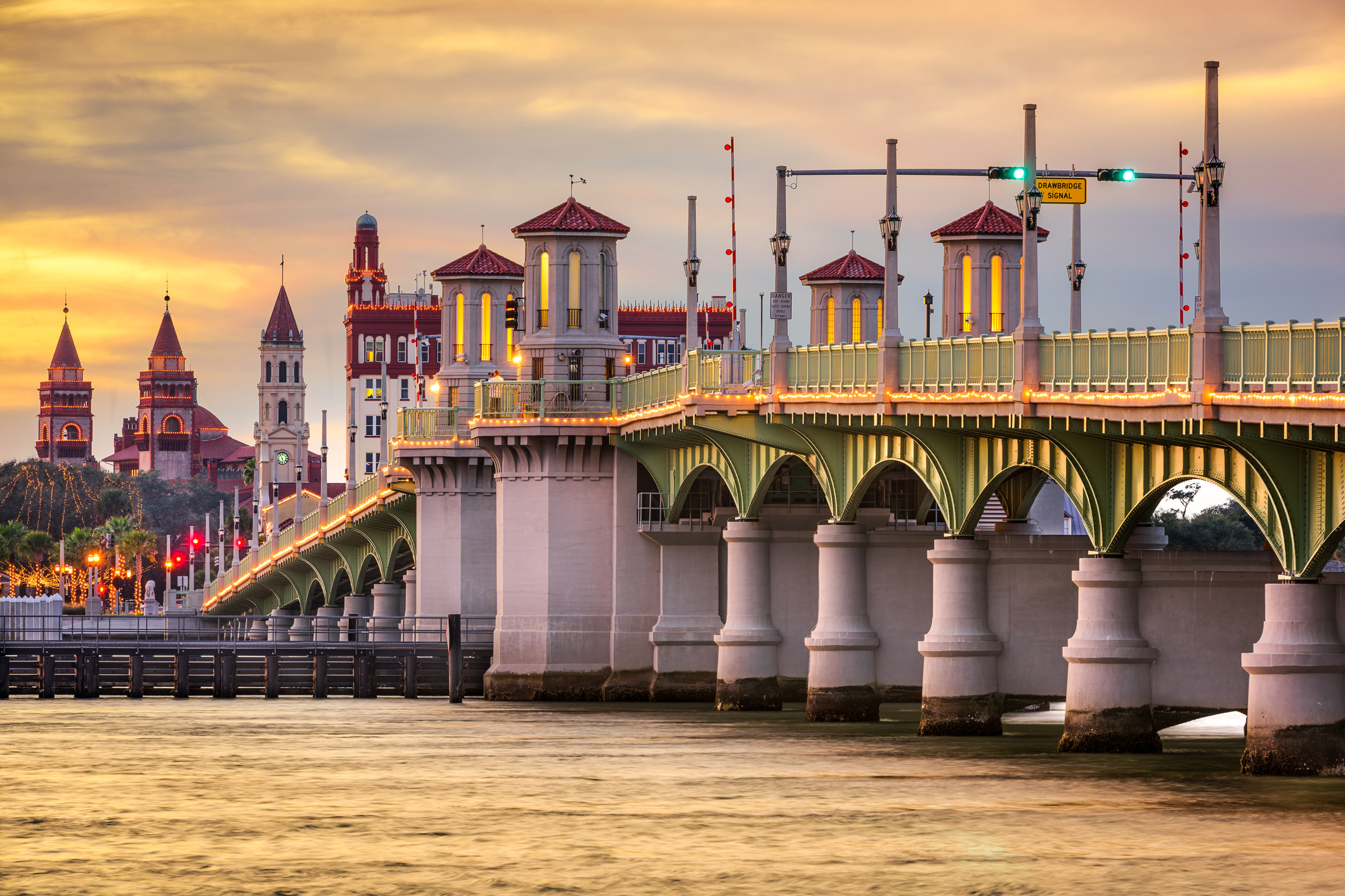 St. Augustine, Florida at dusk