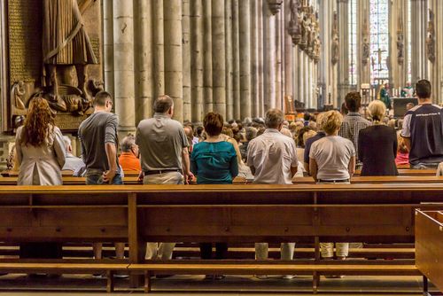 People Attending a Church Service