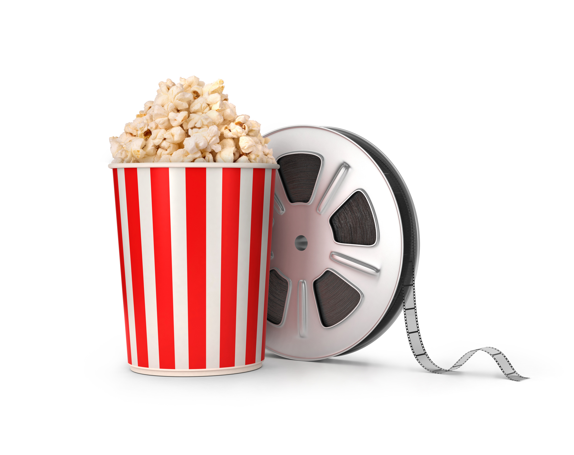 The film reel and the popping corn