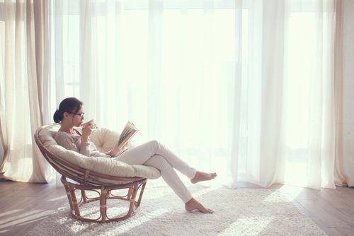 Relaxed Woman Reading a Book