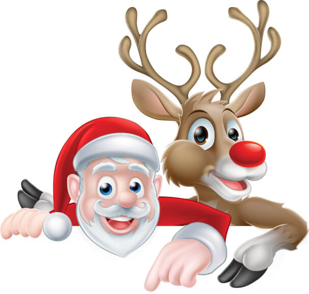 Santa and Reindeer Christmas Cartoon