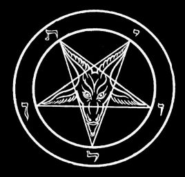 Statue of Baphomet at The Satanic Temple in Salem, Massachusetts, featuring a seated, goat-headed figure.