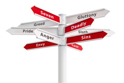 Signs Depicting the Seven Deadly Sins