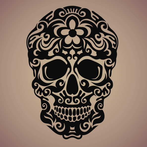 Ornamental art of a skull