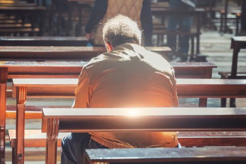 Solitary Person in Church