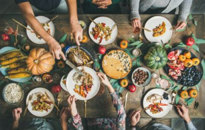 Atheists and religious people sharing Thanksgiving dinner