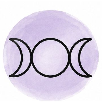 Triple moon on a purple background.