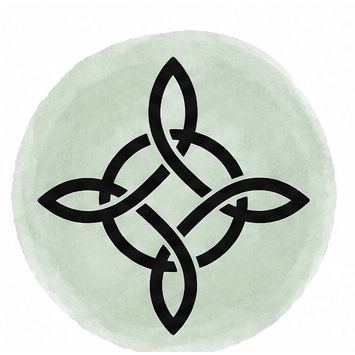 A witch's knot on a green background.