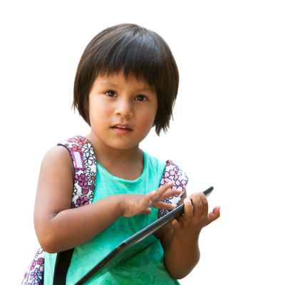 Young Native American Girl With Tablet