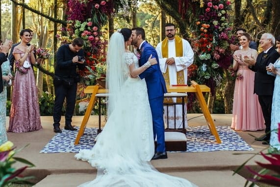 A central view of a wedding ceremony