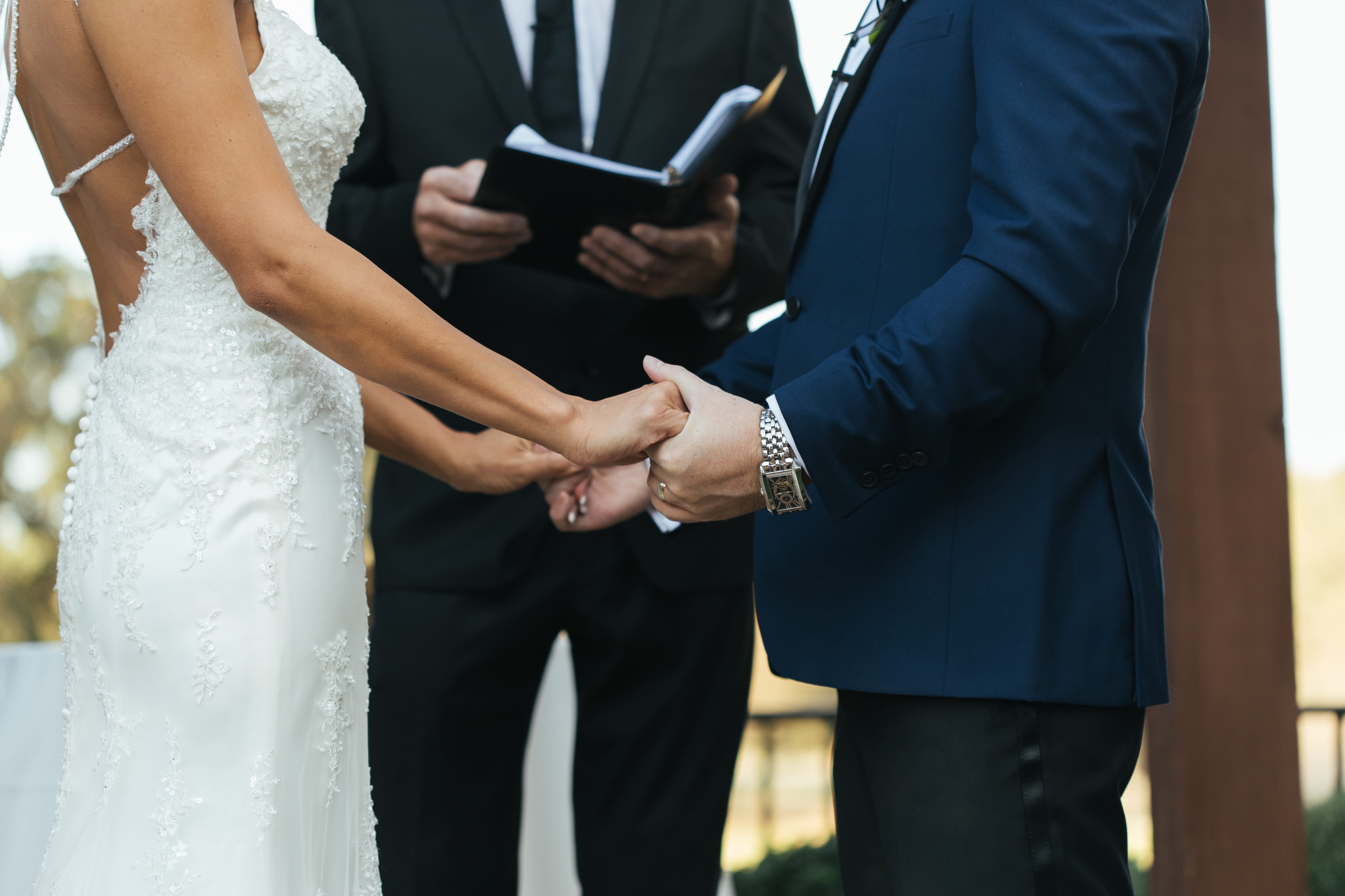 Couple at wedding ceremony