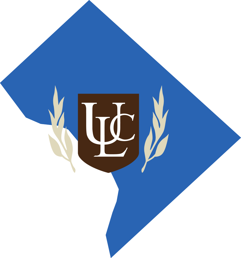 An outline of the District of Columbia with the ULC logo