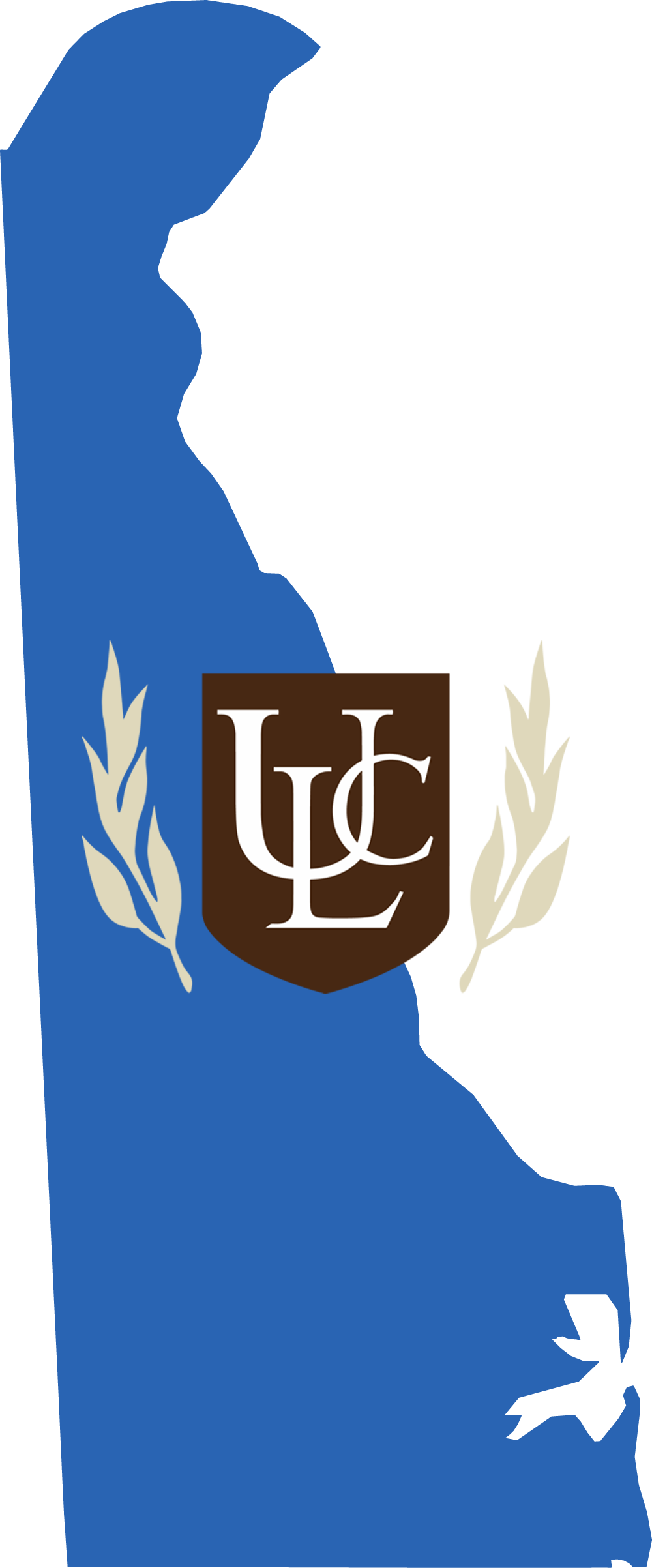 An outline of Delaware with the ULC logo