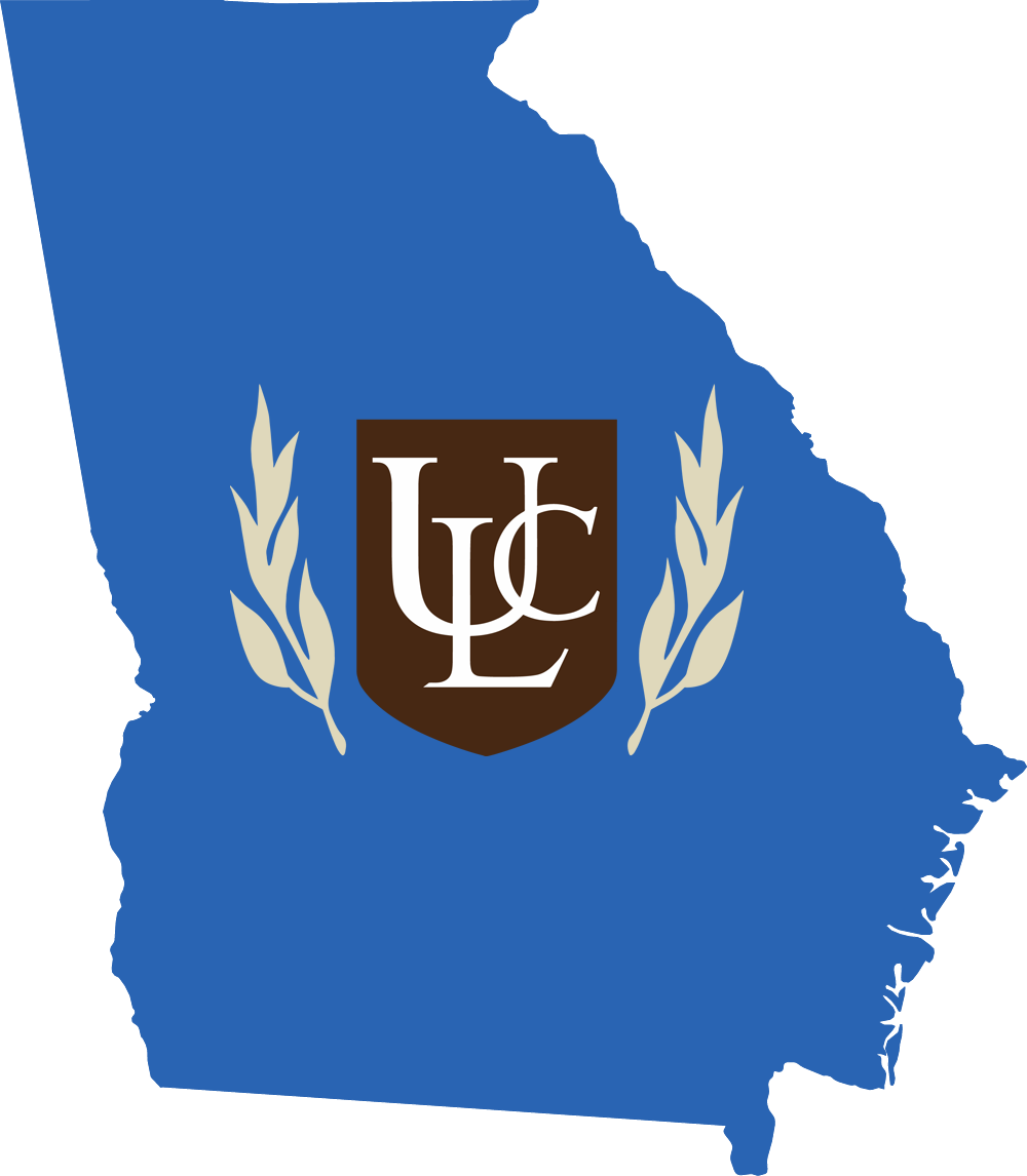 An outline of Georgia with the ULC logo
