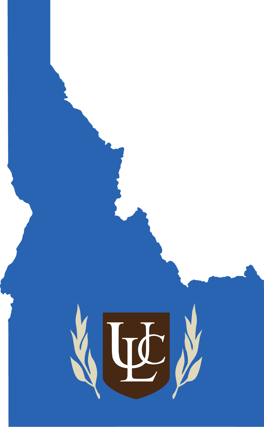 An outline of Idaho with the ULC logo